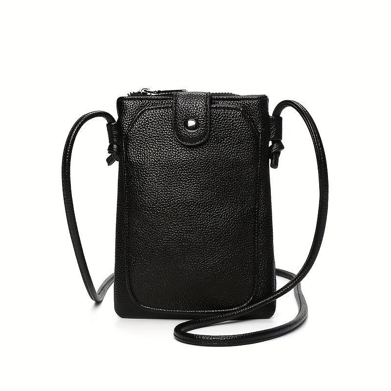 Crocodile Pattern Phone Bag Mini Crossbody PU Leather Vertical Shoulder Purse