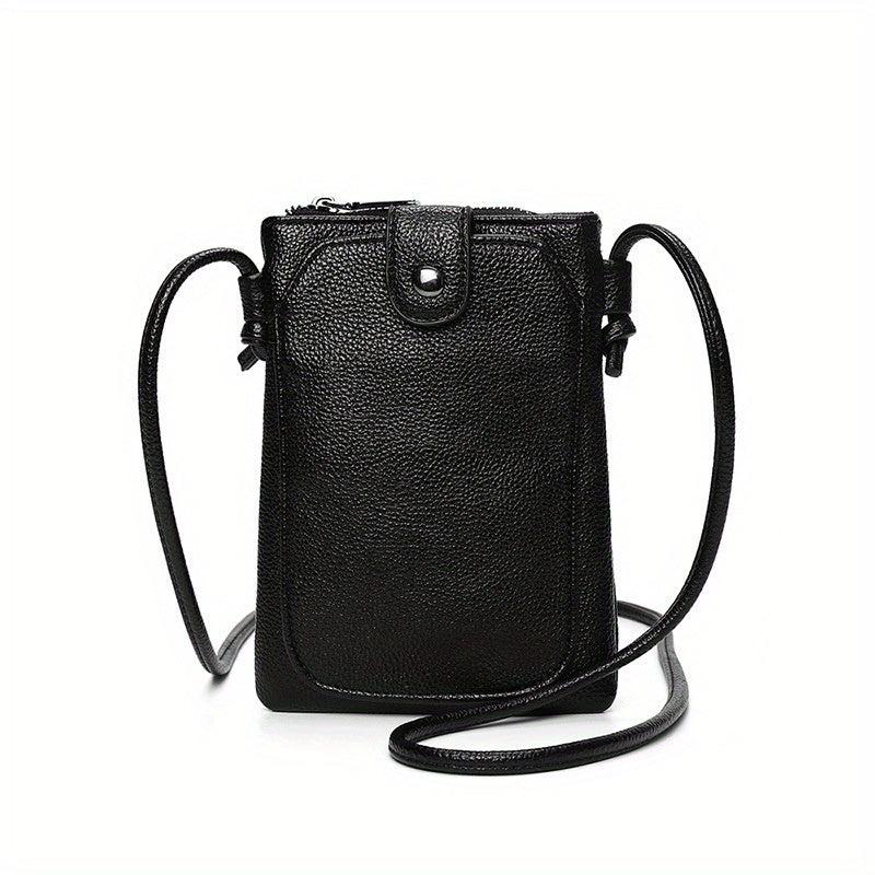 Crocodile Pattern Phone Bag Mini Crossbody PU Leather Vertical Shoulder Purse