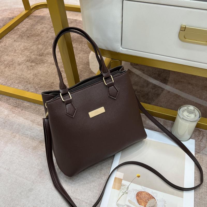 Minimalist PU Crossbody Bag Top Handle Tote Bag Women's Casual Handbag