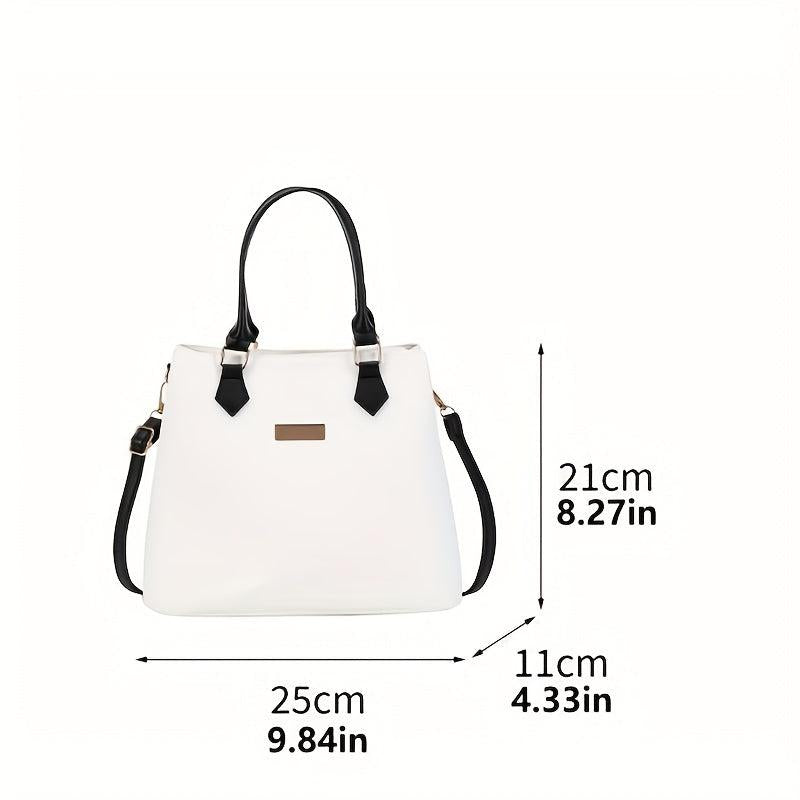 Minimalist PU Crossbody Bag Top Handle Tote Bag Women's Casual Handbag