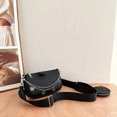 Butterfly Chain Crossbody Bag with Mini Wallet Set