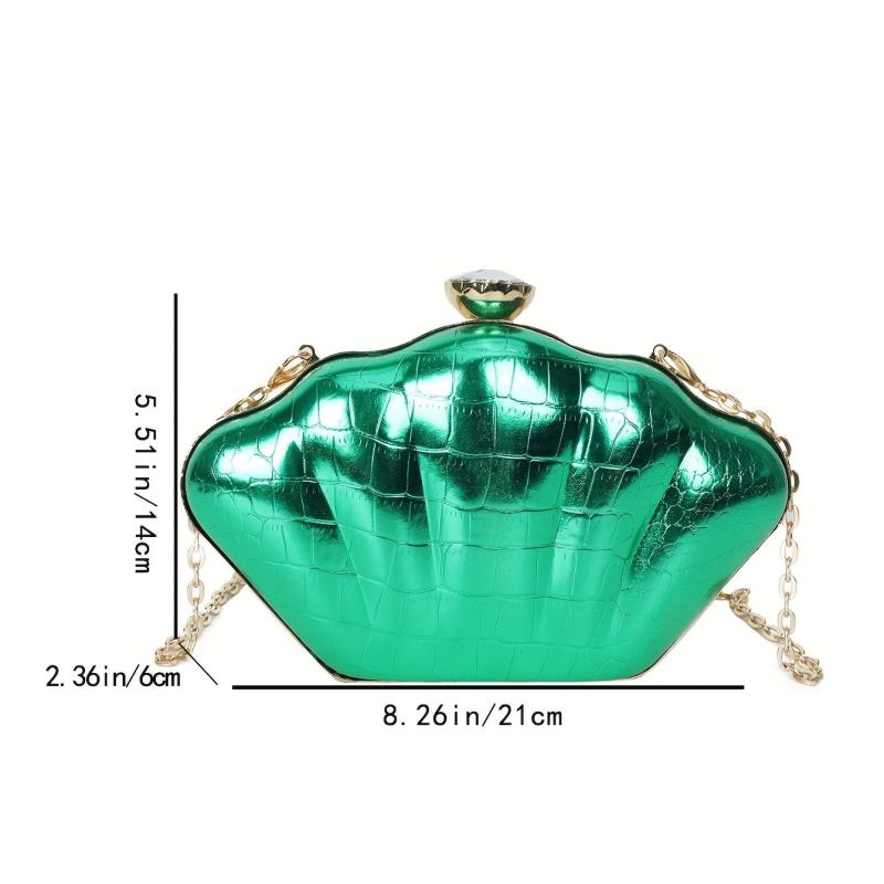 Crocodile Pattern Shell Crossbody Bag & Purse