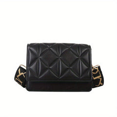 Argyle Quilted Crossbody Bag Wide Strap Shoulder Bag