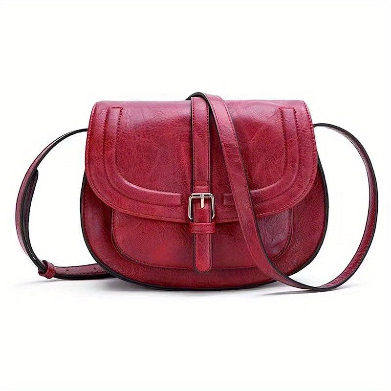 Vintage Crossbody Saddle Bag Retro Vegan Shoulder Bag