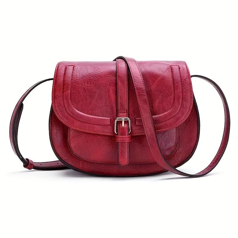 Vintage Crossbody Saddle Bag Retro Vegan Shoulder Bag