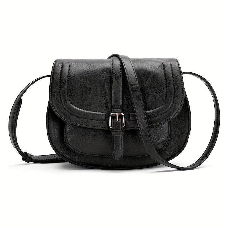 Vintage Crossbody Saddle Bag Retro Vegan Shoulder Bag