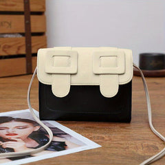 Colorblock Square Flap Bag Crossbody All Match Women's Purse