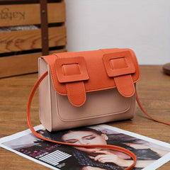 Colorblock Square Flap Bag Crossbody All Match Women's Purse