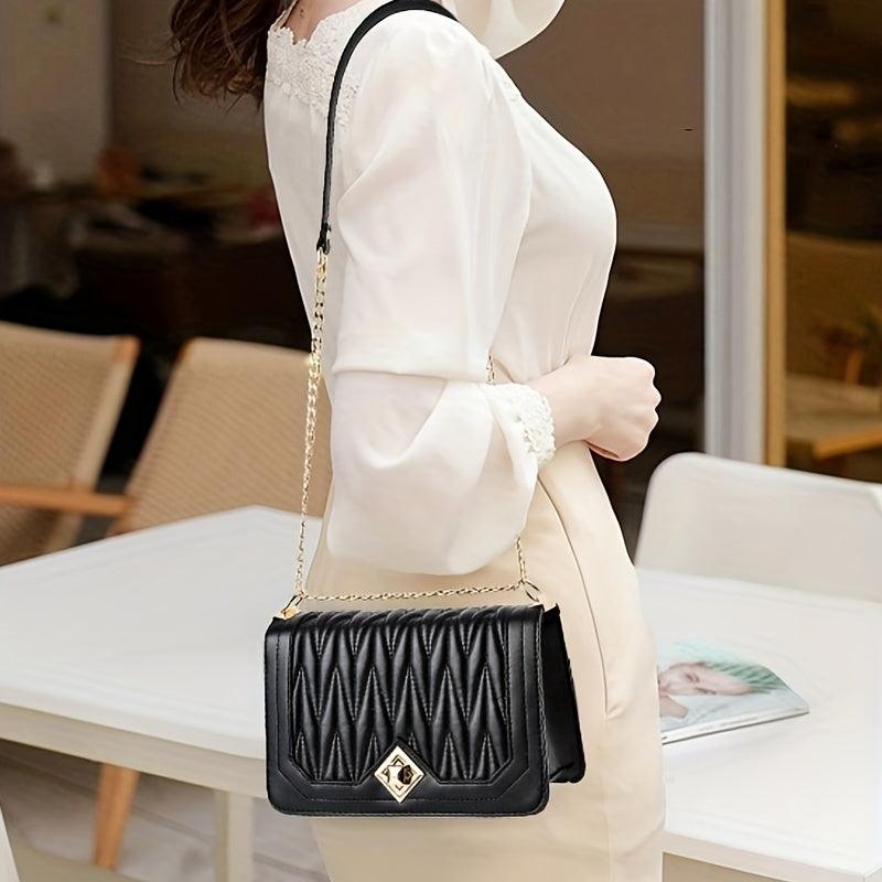 Quilted Square Crossbody Bag Women's Shoulder Bag Handbag Purse