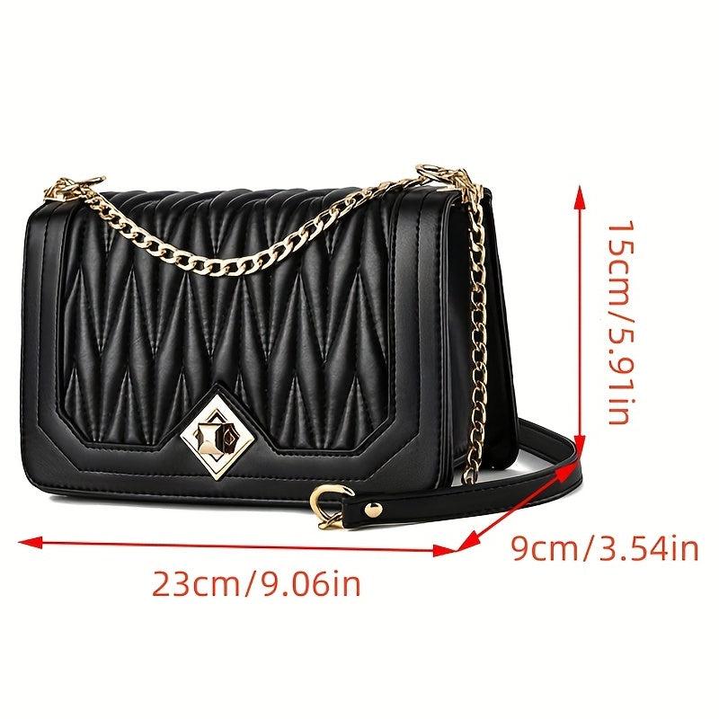 Quilted Square Crossbody Bag Women's Shoulder Bag Handbag Purse