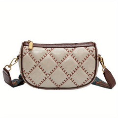 Vintage Crossbody Bag Ethnic Style Strap Argyle Embroidery Purse