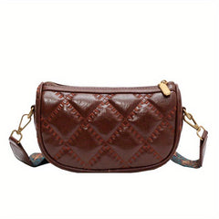 Vintage Crossbody Bag Ethnic Style Strap Argyle Embroidery Purse