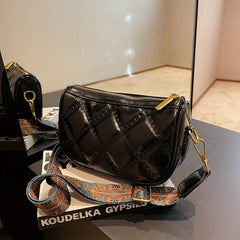 Vintage Crossbody Bag Ethnic Style Strap Argyle Embroidery Purse