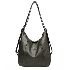 Metal Decor Hobo Bag Large Capacity Shoulder Backpack