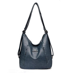 Metal Decor Hobo Bag Large Capacity Shoulder Backpack