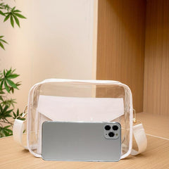 Transparent Crossbody Bag Waterproof PVC Square Bag Stadium Approved