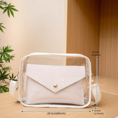 Transparent Crossbody Bag Waterproof PVC Square Bag Stadium Approved