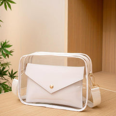 Transparent Crossbody Bag Waterproof PVC Square Bag Stadium Approved