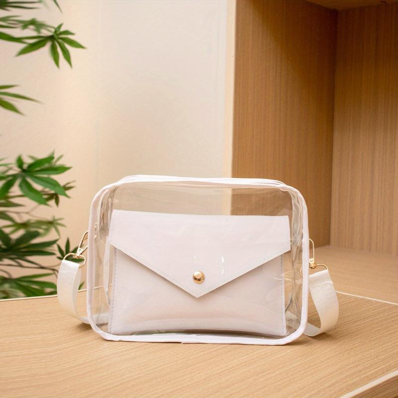 Transparent Crossbody Bag Waterproof PVC Square Bag Stadium Approved