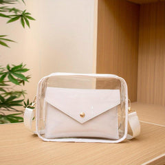 Transparent Crossbody Bag Waterproof PVC Square Bag Stadium Approved
