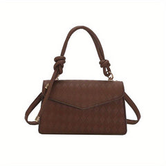 Rhombus Embossed Square Bag Minimalist Solid Crossbody Bag