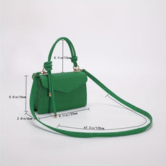 Rhombus Embossed Square Bag Minimalist Solid Crossbody Bag
