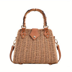 Boho Straw Crossbody Bag for Women