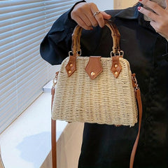 Boho Straw Crossbody Bag for Women