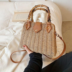 Boho Straw Crossbody Bag for Women