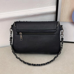 Punk Skull Rivet Studded Crossbody Bag Y2K Flap Shoulder Bag
