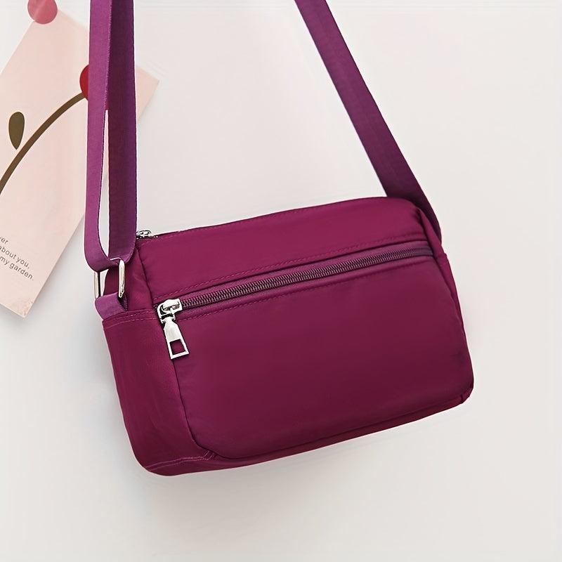 Flower Embroidery Crossbody Bag Lightweight Pockets Purse