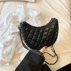 Quilted Detail Chain Crossbody Bag Women's Shoulder Bag
