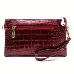 Crocodile Pattern Crossbody Bag PU Leather Shoulder Phone Bag