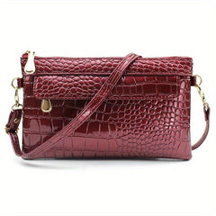 Crocodile Pattern Crossbody Bag PU Leather Shoulder Phone Bag
