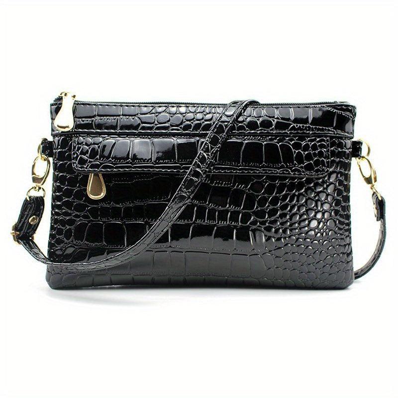 Crocodile Pattern Crossbody Bag PU Leather Shoulder Phone Bag
