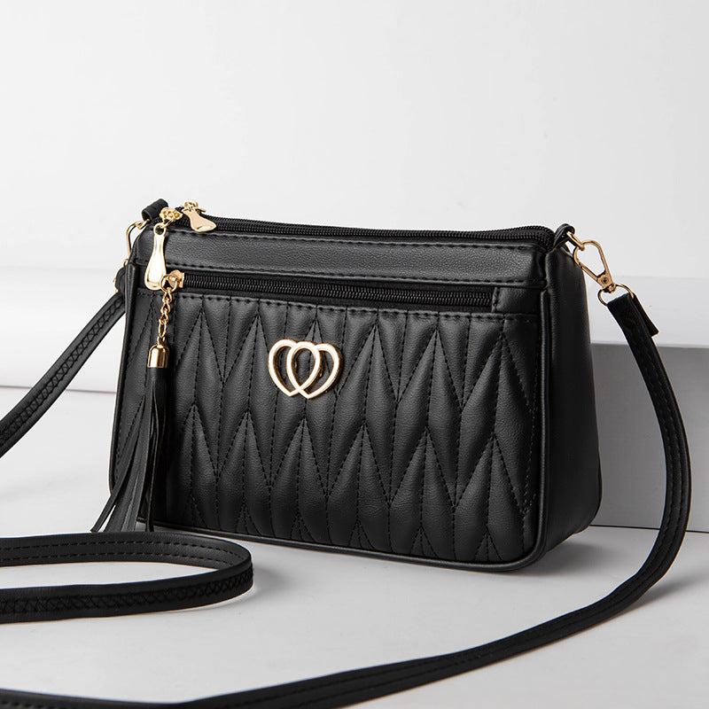 Chevron Quilted Crossbody Bag PU Shoulder Bag Women's Casual Handbag