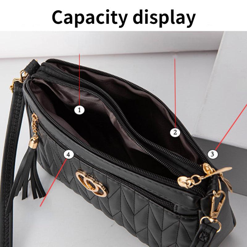 Chevron Quilted Crossbody Bag PU Shoulder Bag Women's Casual Handbag