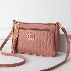 Chevron Quilted Crossbody Bag PU Shoulder Bag Women's Casual Handbag