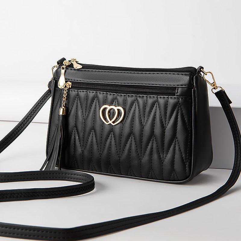 Chevron Quilted Crossbody Bag PU Shoulder Bag Women's Casual Handbag