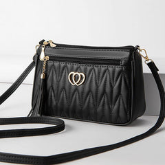 Chevron Quilted Crossbody Bag PU Shoulder Bag Women's Casual Handbag