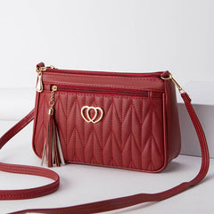 Chevron Quilted Crossbody Bag PU Shoulder Bag Women's Casual Handbag