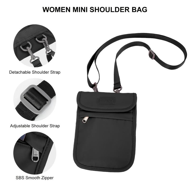 Casual Minimalist Crossbody Bag Nylon Storage Shoulder Bag Solid Carry On Bag