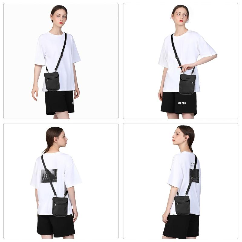 Casual Minimalist Crossbody Bag Nylon Storage Shoulder Bag Solid Carry On Bag