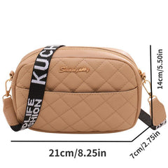 Quilted Square Crossbody Bag Handbag Women's Casual Purse