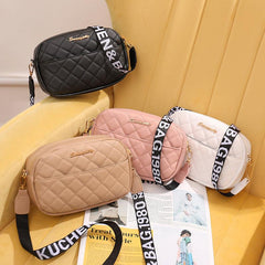 Quilted Square Crossbody Bag Handbag Women's Casual Purse
