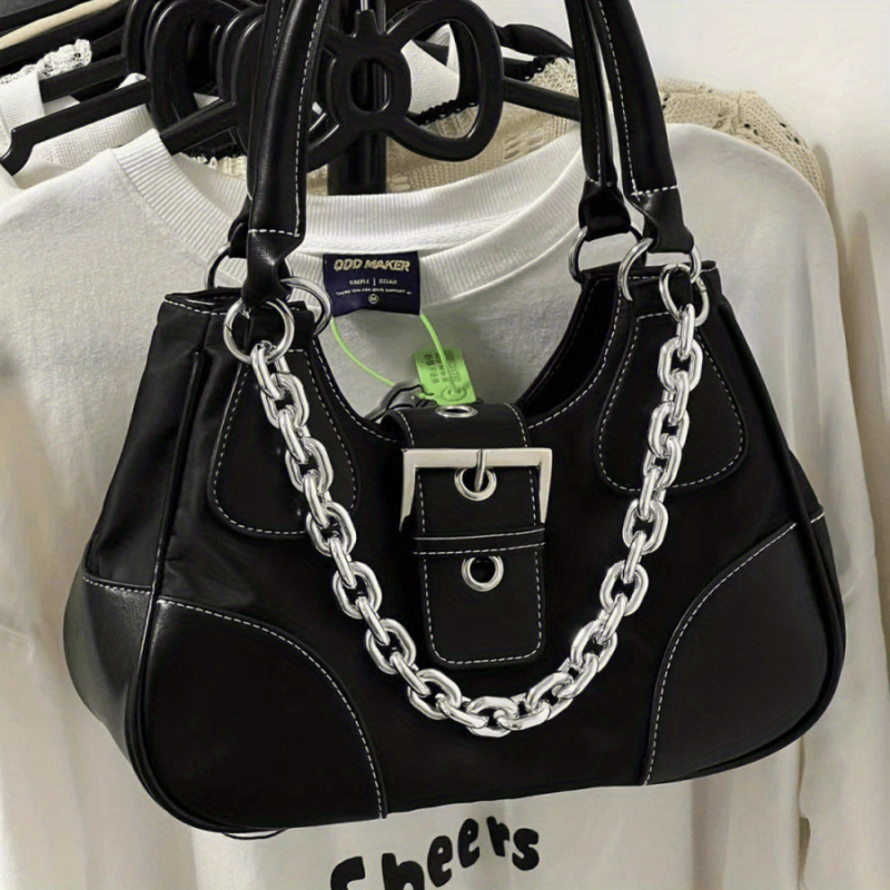 Vintage Sweet Sool Shoulder Bag Y2K Canvas Stitching Handbag