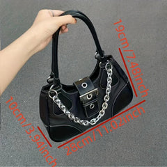 Vintage Sweet Sool Shoulder Bag Y2K Canvas Stitching Handbag