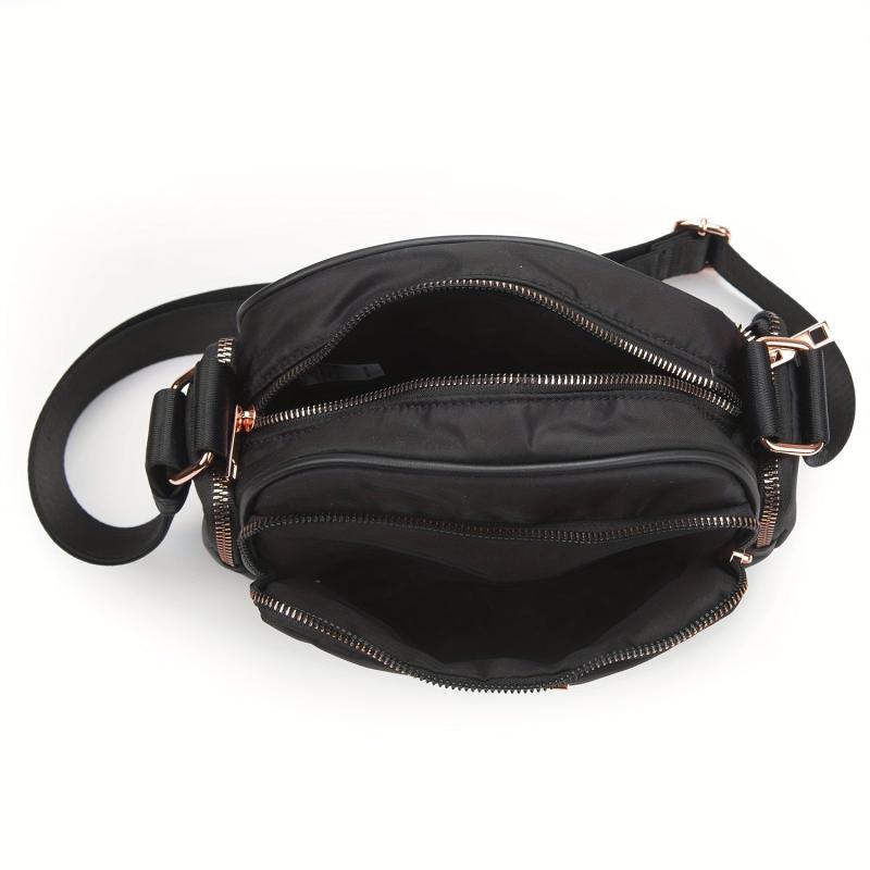 Small Zipper Crossbody Bag Nylon Lightweight Messenger Bag