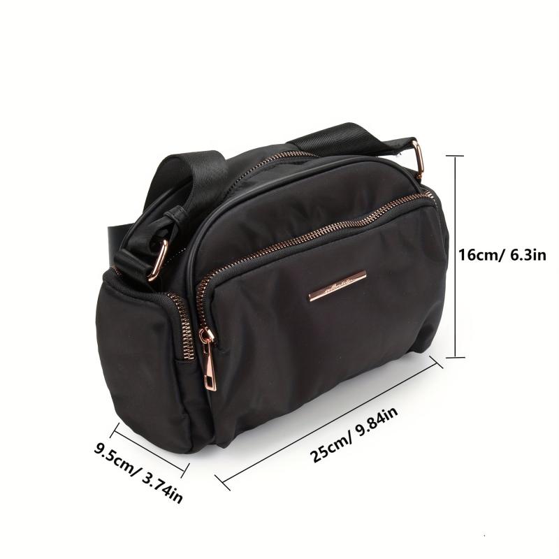 Small Zipper Crossbody Bag Nylon Lightweight Messenger Bag