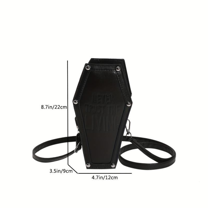 Gothic Coffin Shaped Crossbody Bag for Women